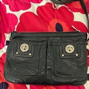 Marc by Marc Jacobs Black Leather Turn-Lock Crossbody Bag